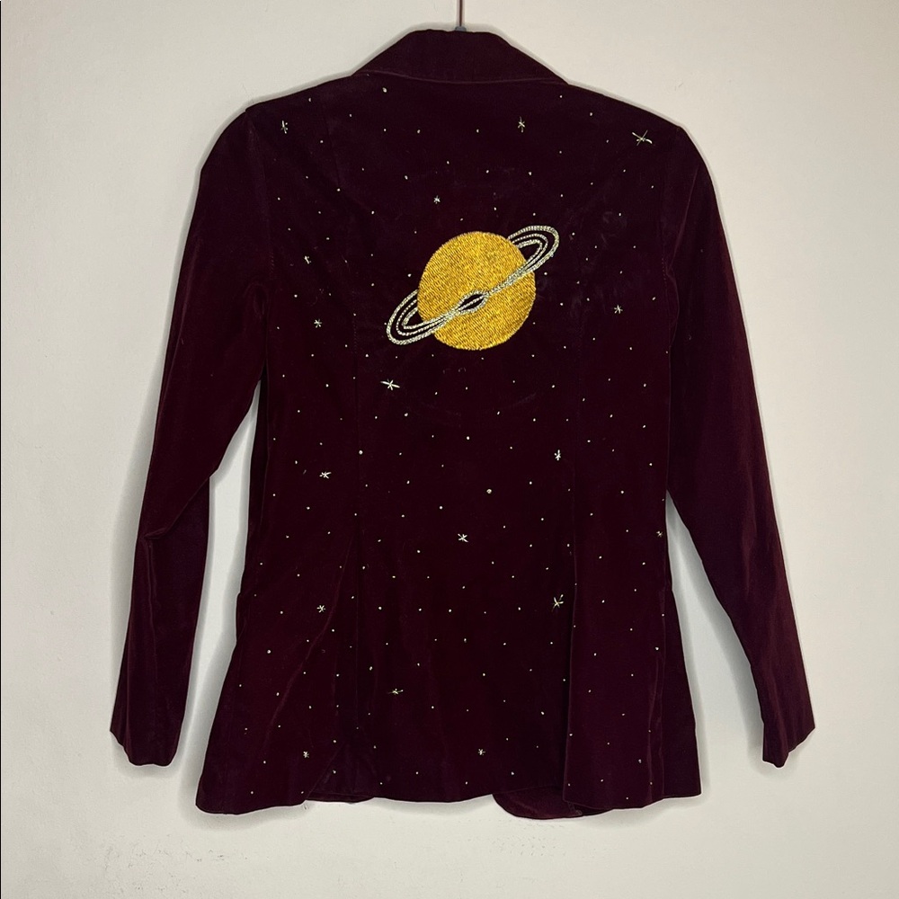 Chic Velvet Women's Blazer in Deep Burgundy